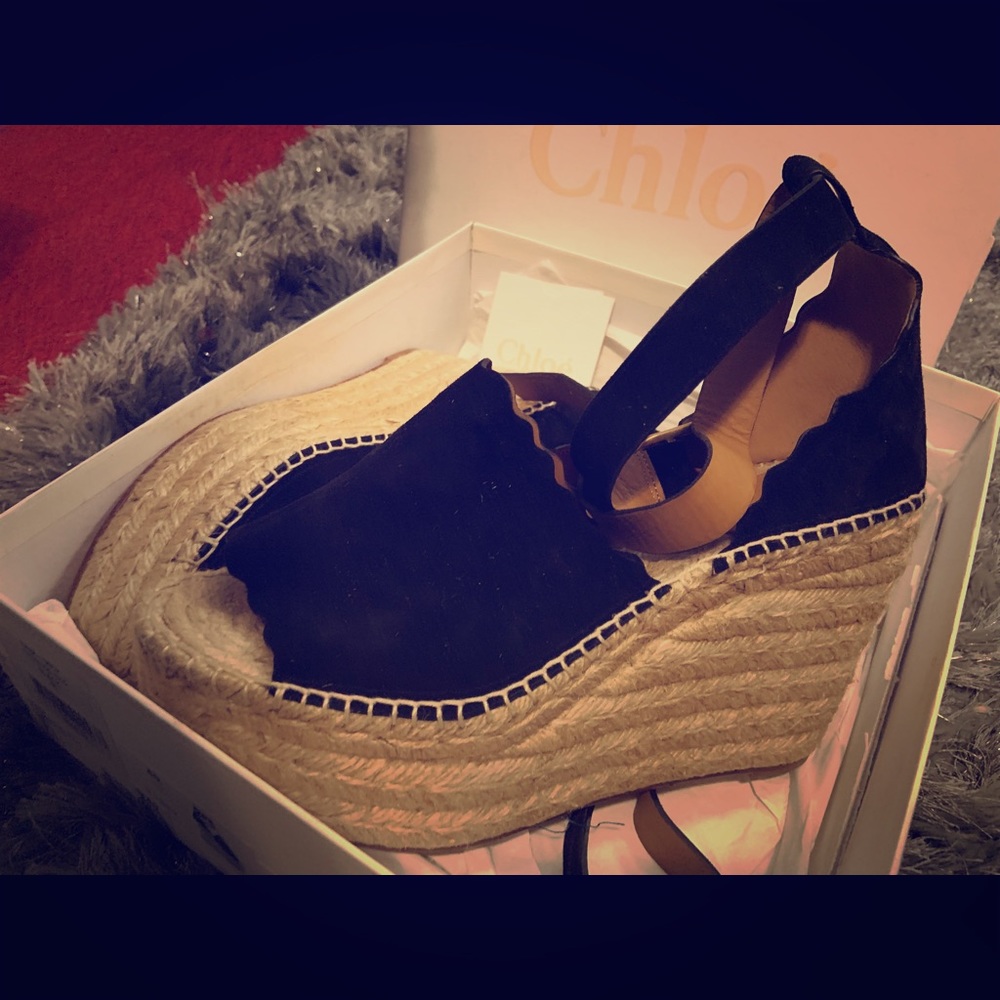 Chloe Lauren Espadrilles wedge Sandal size40